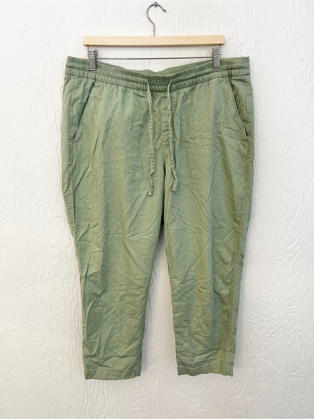 GAP Easy Pants Sage Green XL Coastal Straight Leg Elastic Waist Lightweight